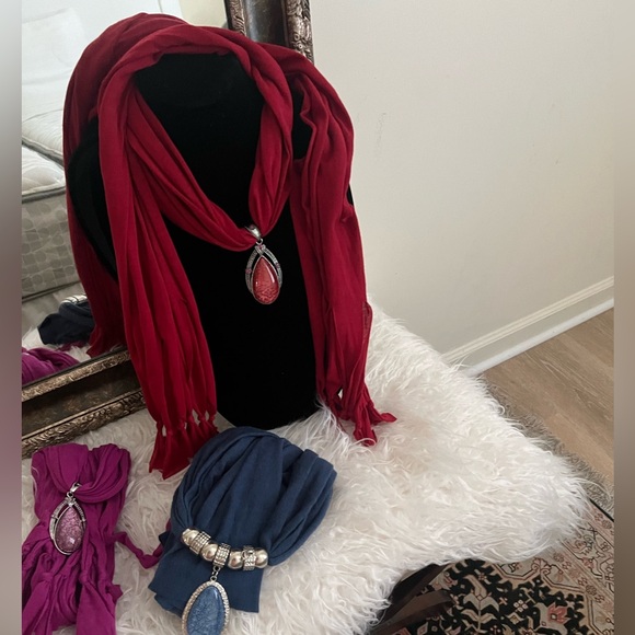 ✅ Bundle of 3 water drop Pendant Necklace Scarfs bundle - Picture 5 of 11